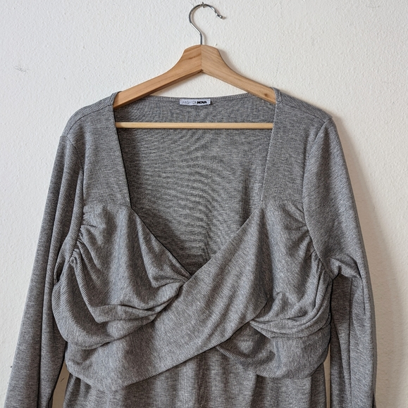 Fashion Nova Twisted For You Gray Sweater 2x - Picture 5 of 8